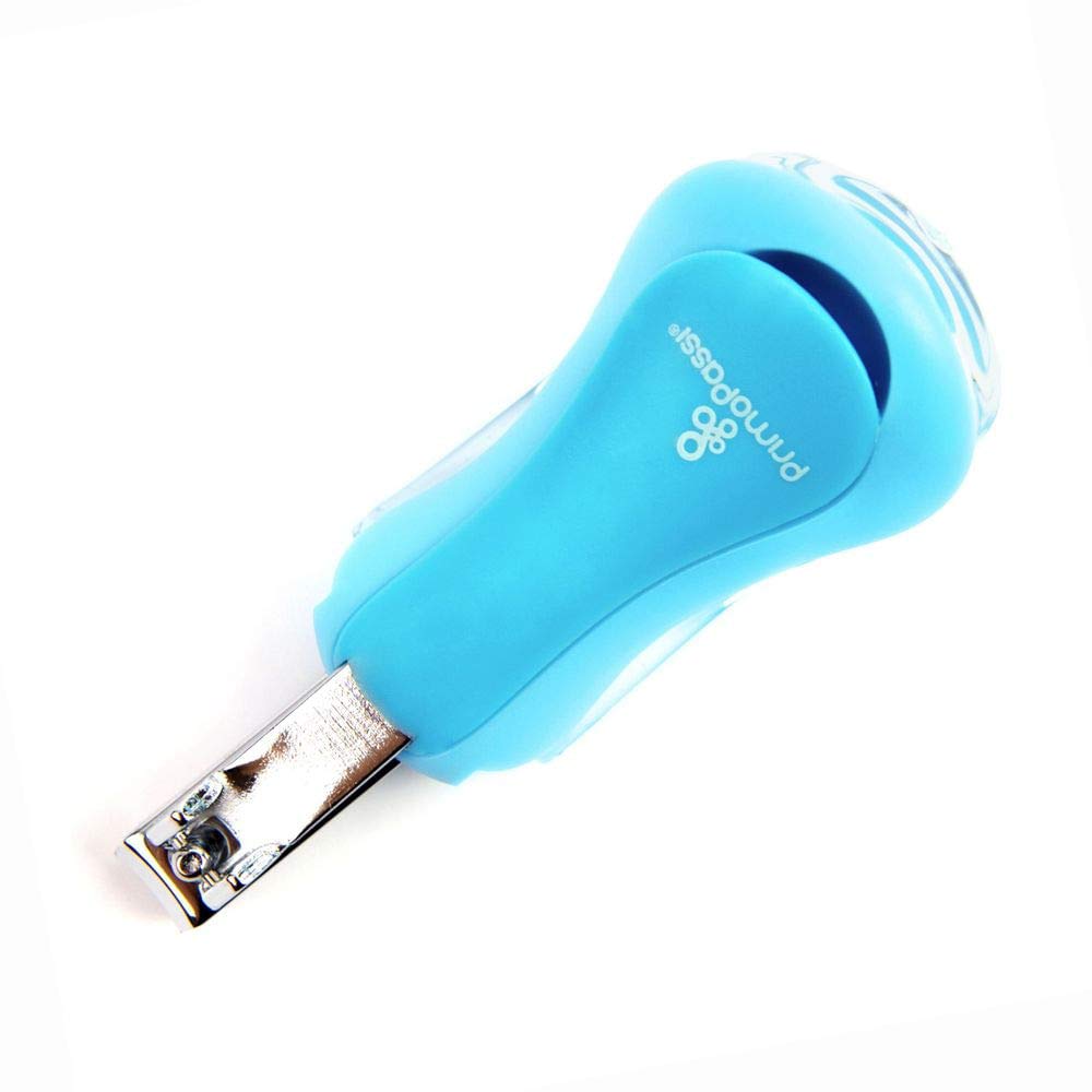 Primo Passi - Baby Nail Clipper W/Magnifier | Baby Nail Manicure, Baby Fingernail Clippers, Baby Nail Care Trim Grooming, Nail Clipper Safe for Infant Toddler (Blue)