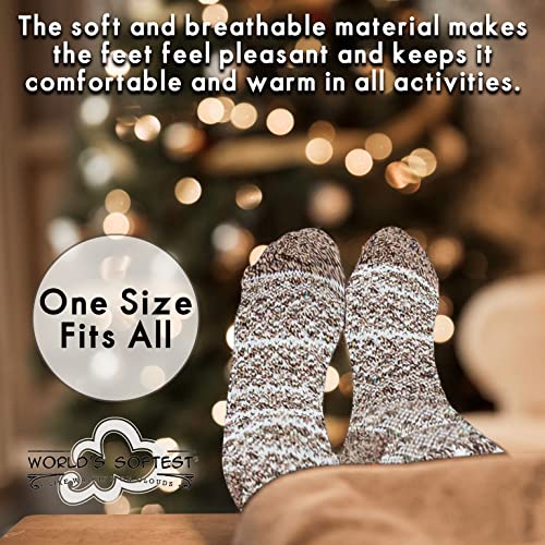 Image of World's Softest Cozy Collection Crew Socks - Smooth Multi Colors Cozy Socks - Knit Top Holiday Spirit Fashion Socks