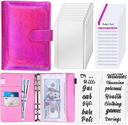 Budget Binder with Cash Envelopes, Money Saving Binder, Cash Envelopes for Budgeting, Money Organizer for Cash, Budget Binder for Saving Money, Rose Red