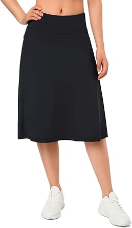 BELE ROY Athletic Skirt With Leggings Tennis Skirted Legging For Women With Pocket, Black-zipper Pocket, M