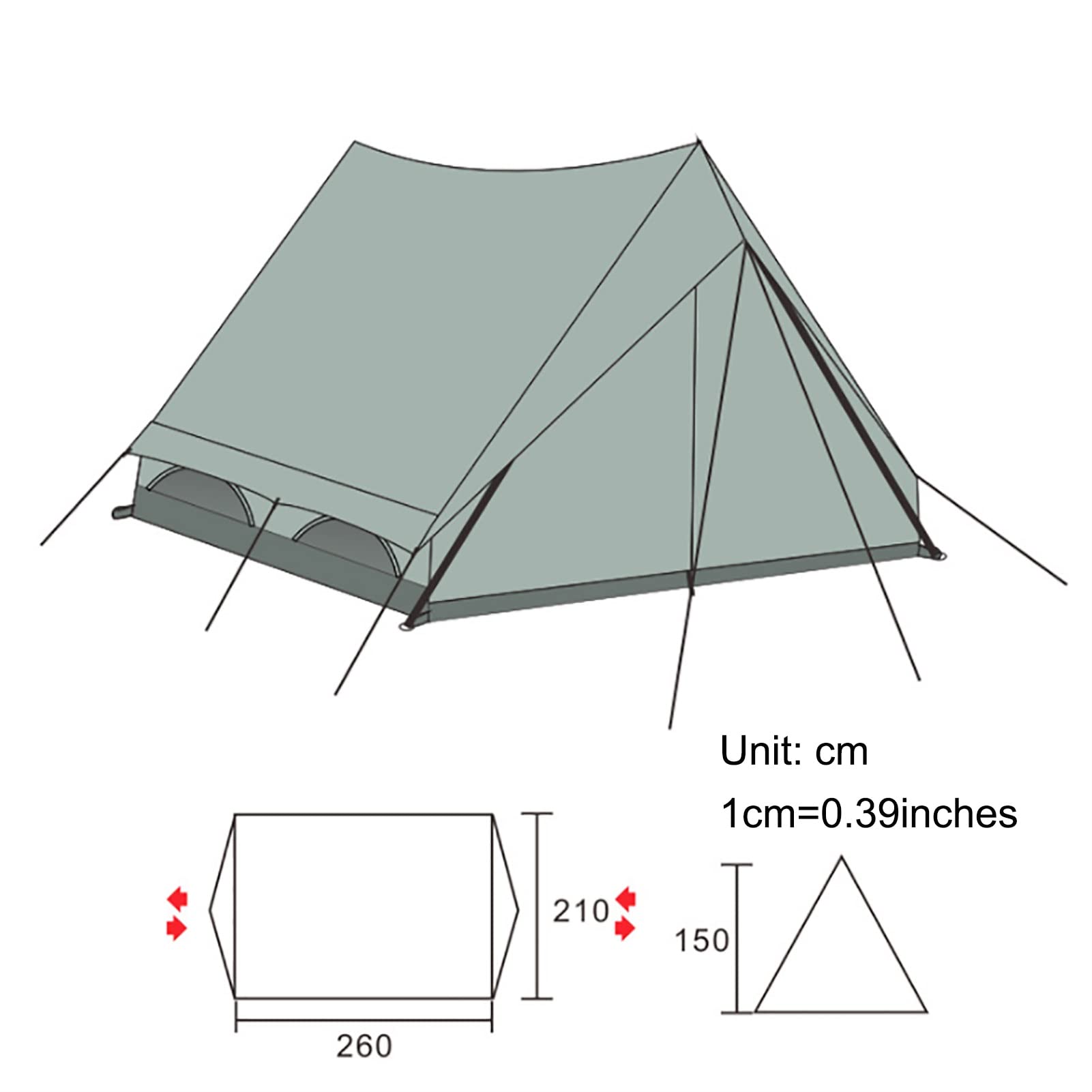 Duży bawełniany namiot 2-3 osobowy rodzinny namiot kempingowy wieża Bell namiot tipi, wodoodporny namiot tipi piramida, UV50 + anty-uv