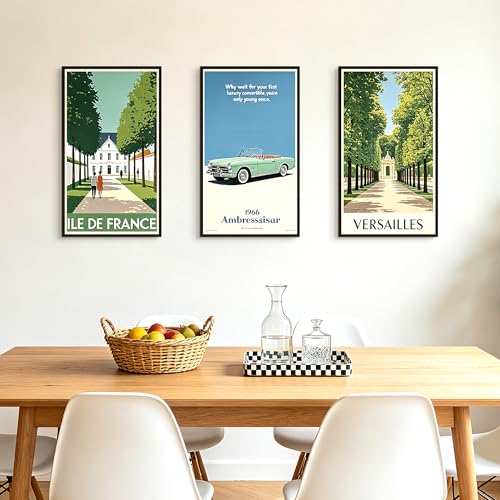 Image of upsimples 16x28 Picture Frame Black 3 Pack, Scratch-Proof Picture Frames 16 x 28 for Photo Gallery - Slide-in Strips, Horizontal or Vertical Wall Mounting