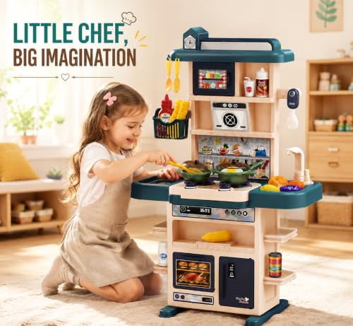 Image of Kids Kitchen Play Set with Lights & Sounds (43pcs Kitchen Set)