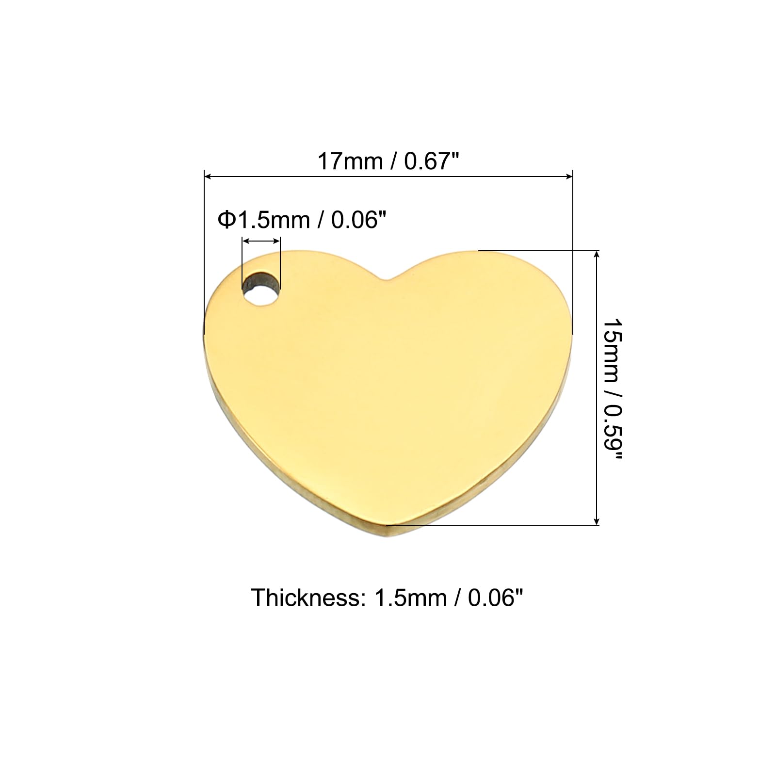 PATIKIL 4pcs Heart Charm - Image 2