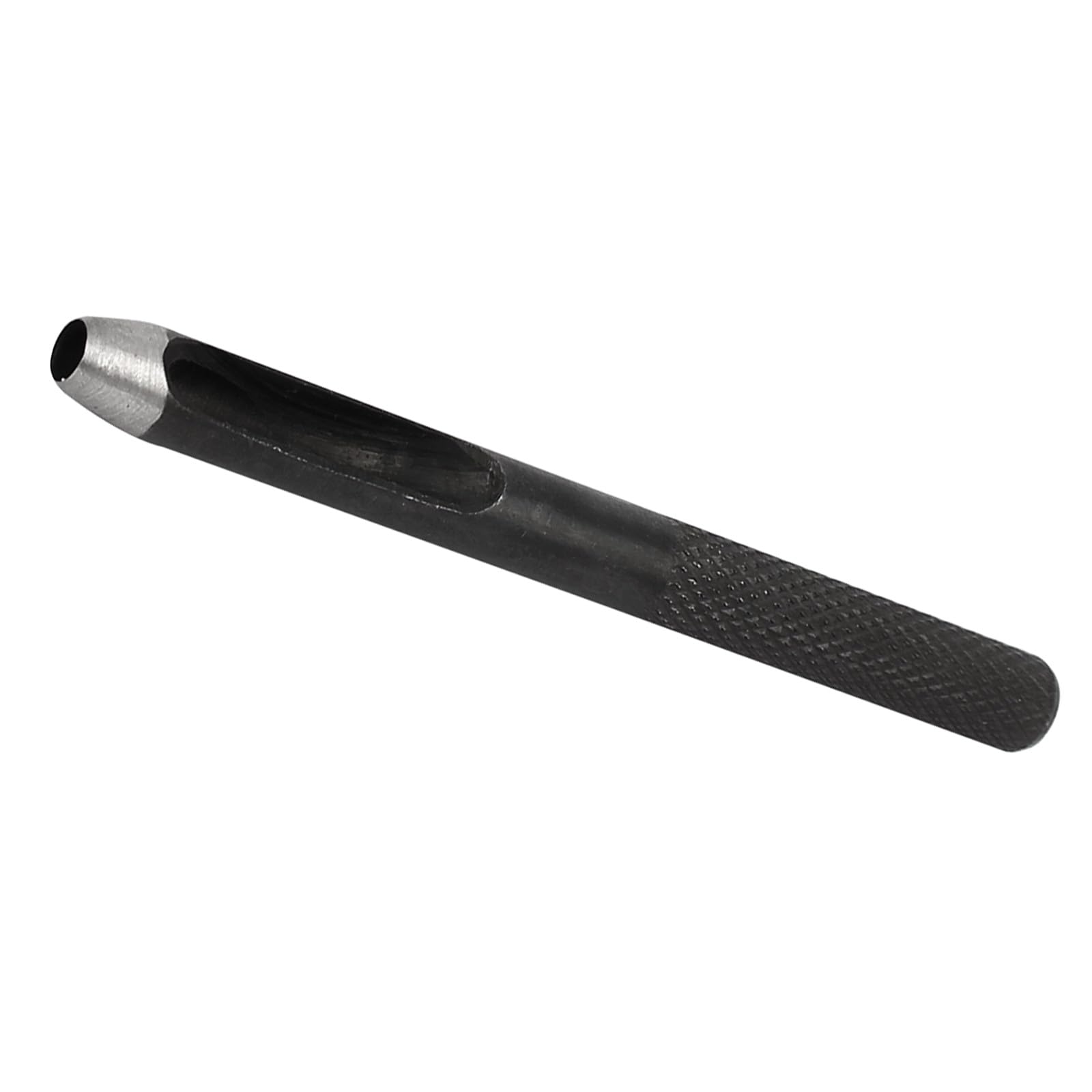 Kozelo Leather Hollow Hole Punch - [4mm] Anti-Slip Round Knurled Shank Cutter Tool for Belts Watch Bands Use, 79mm Length,48-55 Degree Hardness