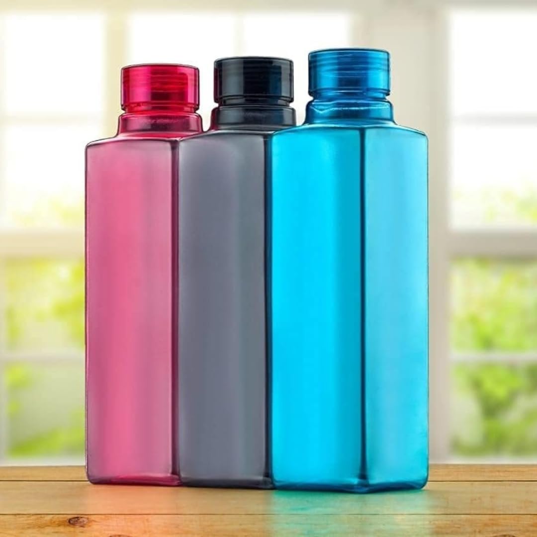 Transparent Square Water Bottles - Pack of 6 -8