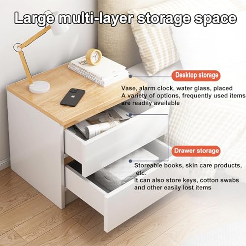 Table de chevet double tiroir pour organiser une chambre encombrée