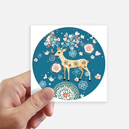 Sticker cerf fleur bleue pour masquer les rayures de valise