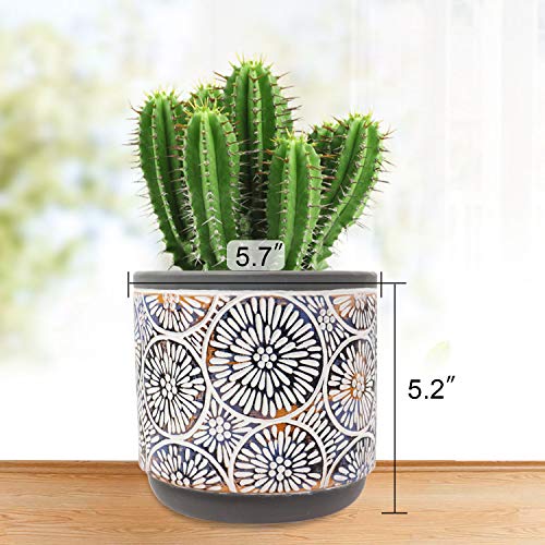 2-Pack-Ceramic-Plant-Pots-Vivimee-5-Inch-Flower-Pot-Set-Planter-Set-with-Drainage-Hole-for-Indoor-Plants-Cactus-Succulent-Snake-Plants-Bamboo-Clay-Pottery-Garden-Pots-for-Outdoor-PlantsGray 2-Pack-Ceramic-Plant-Pots-Vivimee-5-Inch-Flower-Pot-Set-Planter-Set-with-Drainage-Hole-for-Indoor-Plants-Cactus-Succulent-Snake-Plants-Bamboo-Clay-Pottery-Garden-Pots-for-Outdoor-PlantsGray