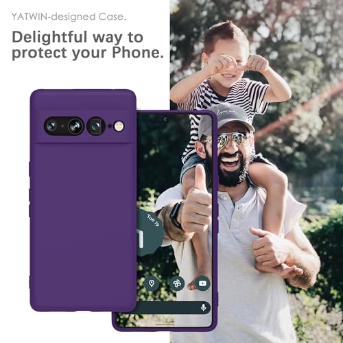 Image of YATWIN Silicone Back Case for Google Pixel 7 Pro, Soft-Touch Phone Back Cover for Google Pixel 7 Pro - Purple