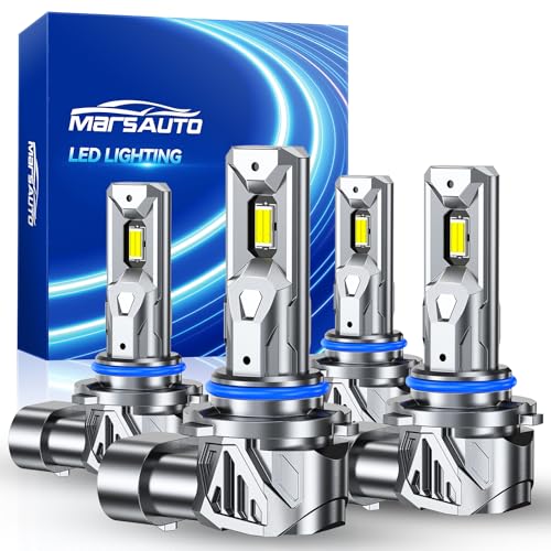 Image of Marsauto 9005 9006 Light Bulbs Combo, 80,000LM Ultra-800% Brighter 32PCS Lighting Chips, 1:1 Size HB3 HB4 Fog Light Halogen Replacement, Plug-N-Play, Pack of 4