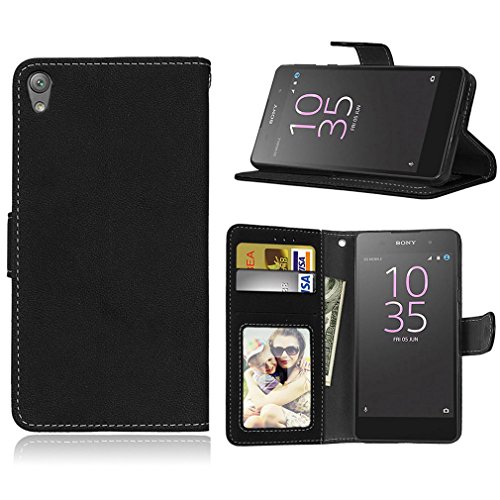 LMAZWUFULM Étui pour Sony Xperia E5 (F3311 /F3313) 5,0 Pouces PU Cuir Magnétique Protection Housse Retro Givré Conception Stent Fonction Flip Cuir pour Sony...