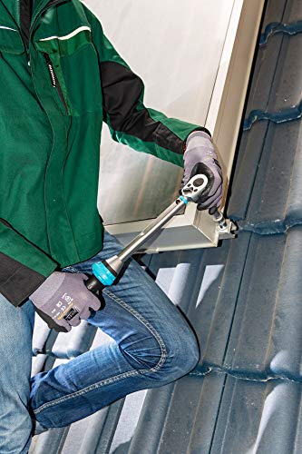 Image of HAZET Torque Wrench 5121-3CT,20-120Nm, Output: Square 12.5 Mm (1 /2 Inch), Tolerance: 3%, 32 Teeth (Operating Angle 11.25 Degrees) I Reversible Ratchet for Car and Bicycle I 16.57 Inches