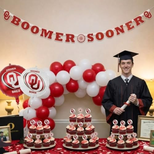 Image of Oklahoma Sooners Mylar Balloons-3 Pack-18 Inch Round Foil Style - Havercamp