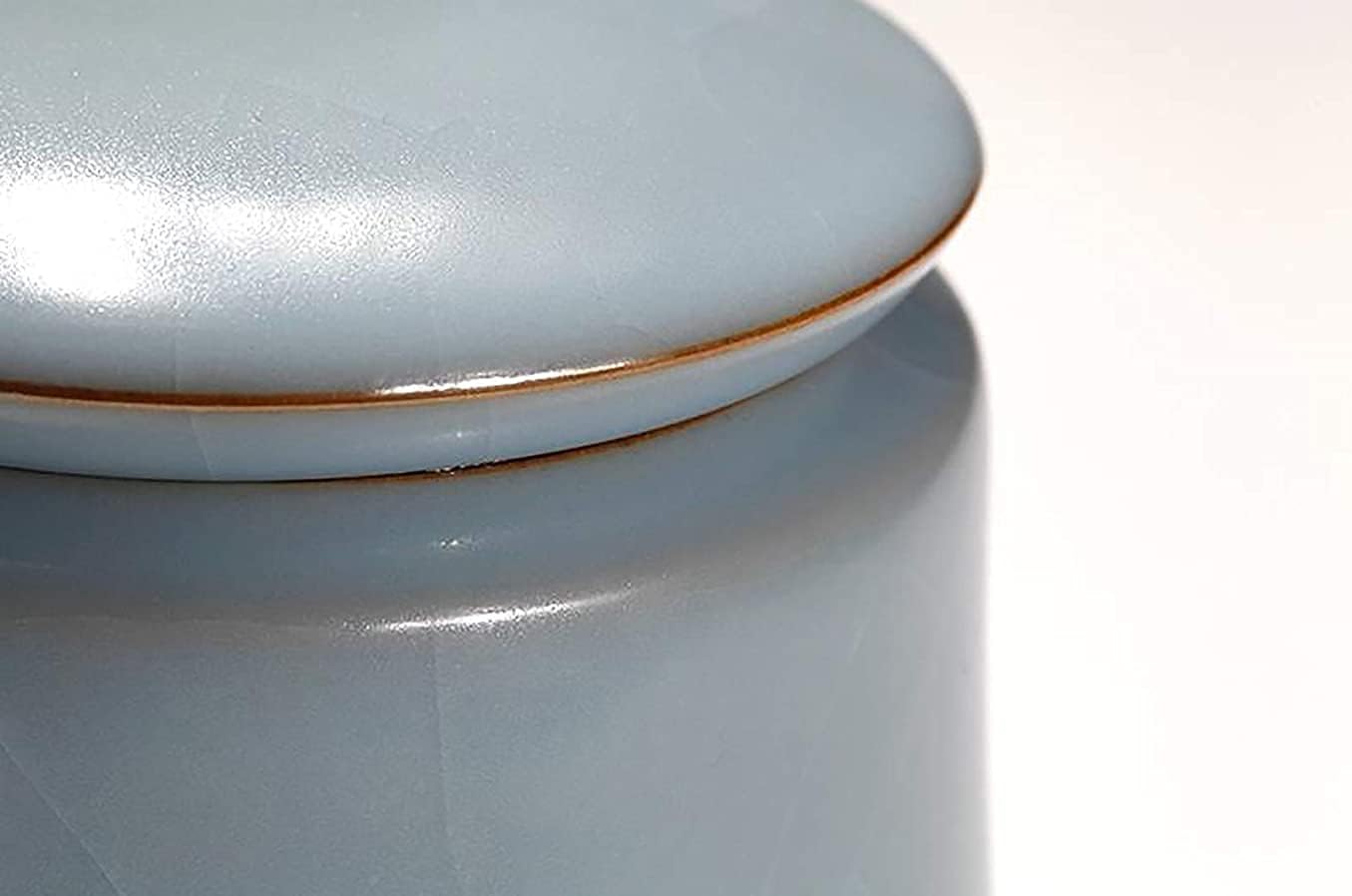 Ceramic Ru Kiln Bright-Glazed Tea Tea Pot, Exquisite Oriental Food Pot for Kitchen Spice Storage, size
