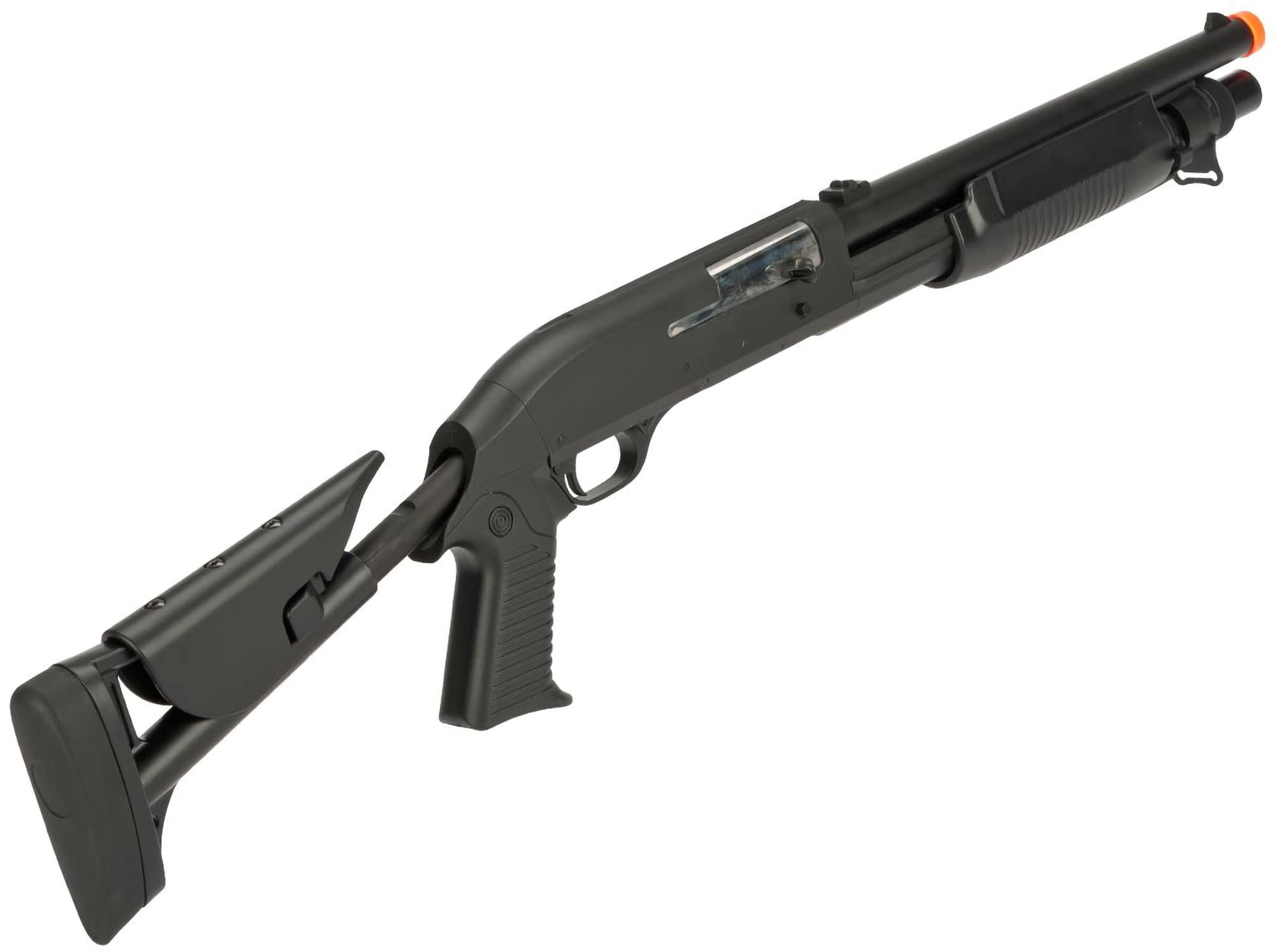 Evike Airsoft - CYMA Sport M3 3-Round Burst Multi-Airsoft Shotshell Loading Airsoft Shotgun (Model: Retractable Stock CQB)