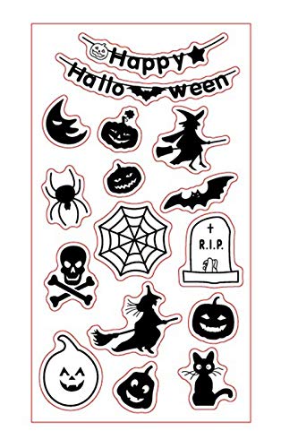 Tampons transparents en caoutchouc pour scrapbooking et fabrication de cartes Motif sorcière et chat Cover