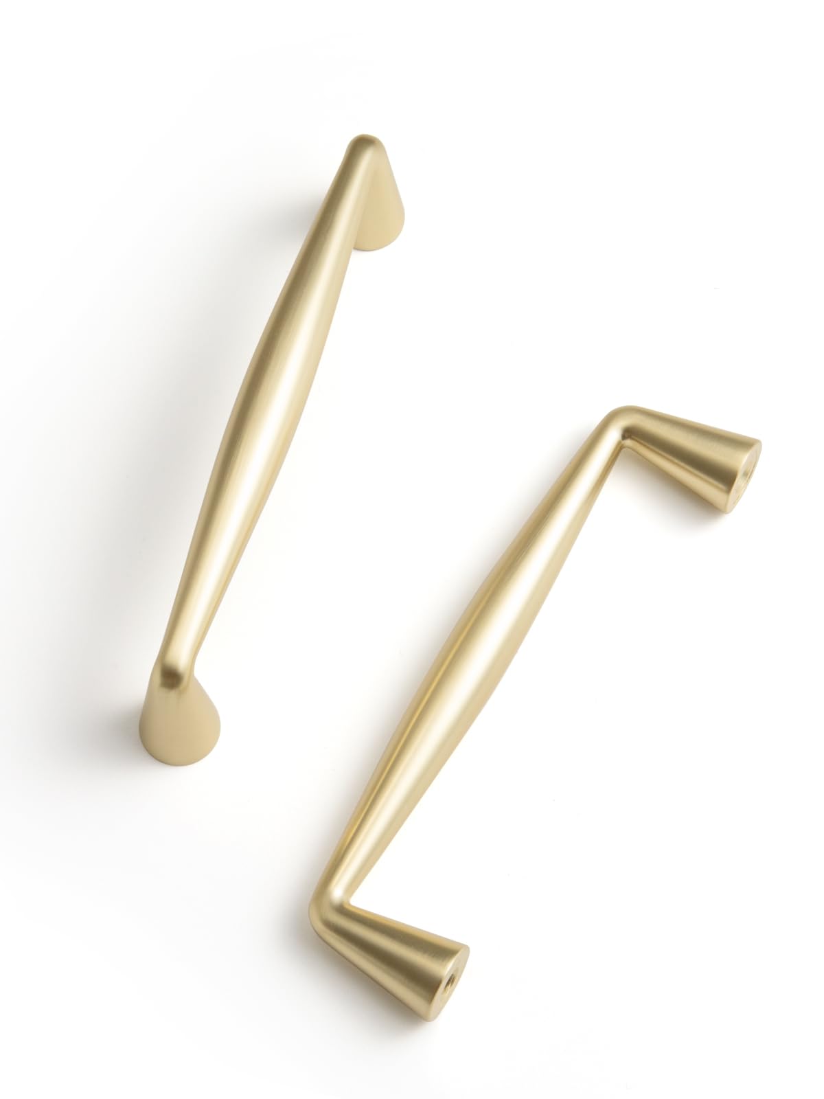 Brushed Gold Zinc Alloy Cabinet pulls - 3-3/4 Inch(96mm) Hole Center Classic Vintage Drawer Handles,Kitchen Cupboard Bathroom Dresser Cabinet Hardware (5, Brushed Gold, 3-3/4"(96mm) Hole Centers)