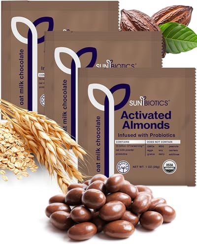 Image of Sunbiotics Activated Organic Sprouted Almonds - Oat Milk Chocolate, Pack of 3