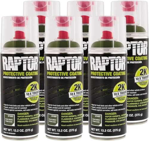 U-POL Raptor 2K Olive Green Spray-On Truck Bedliner Aerosol 13.2 oz (6 Pack)