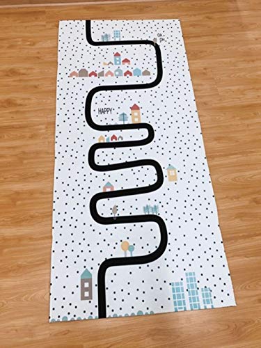 Nordic Baby Hopscotch Game Mat Kids Activity Play Gym Mats Children Infant Adventure Road Rugs Crawling Carpet for Children Room,75x161CM,75x161CM