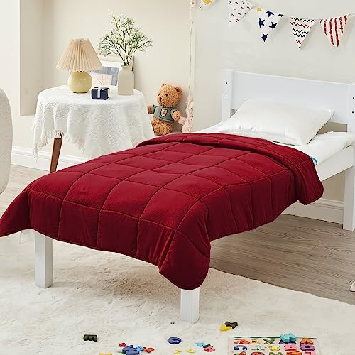 Image of yescool Weighted Blanket (10 lbs, 41 inch x 60 inch, Red) Cooling Heavy Blanket for Sleeping Perfect for 90-110 lbs, Breathable Blanket with Premium Glass Bead, Machine Washable