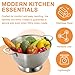 Stainless Steel Colander Set of 3 (1.5-3-5Quart) | Durable Rice and Pasta Strainer with Handle | Oversized Handles | Nesting Design | Rust-Resistant & Dishwasher Safe