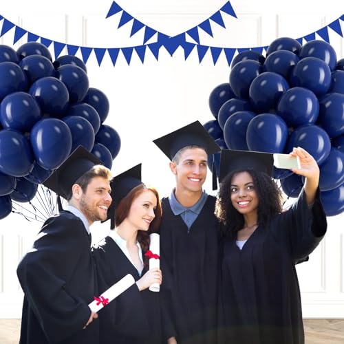 Image of Navy Blue Balloons 12 inch, Navy Latex 50pcs Party Balloons | Graduation, Wedding, Birthday Party Decorations