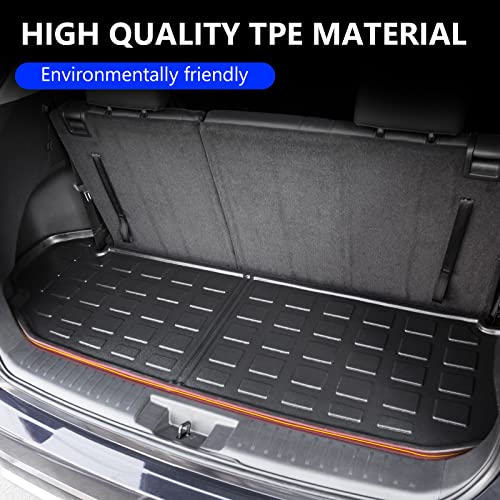 Powoq Fit 2020-2023 Toyota Highlander Cargo Liner Car Trunk Mat Tpe Trunk Liner For 2020 2021 2022 2023 Toyota Highlander (Fit 2020-2023 Highlander, Rear Cargo Mat) #TOP2