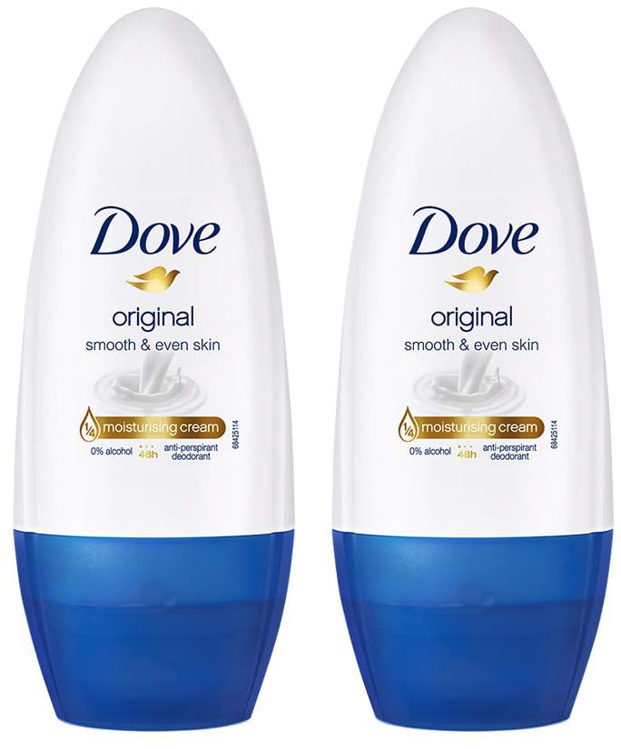 Image of Dove Original Deodorant Roll On For Women, Antiperspirant Underarm Roll On Removes Odour, Keeps Skin Fresh & Clean, Alcohol Free, Paraben Free, 50 ml (Pack of 2)