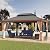 Yardsight 12 x 16 Hardtop Gazebo, Aluminum Wood-Looking Frame Galvanized Steel Double Roof Heavy Duty Permanent Pavilion with Mosquito Netting and Privacy Curtain for Patio, Garden, Lawn.