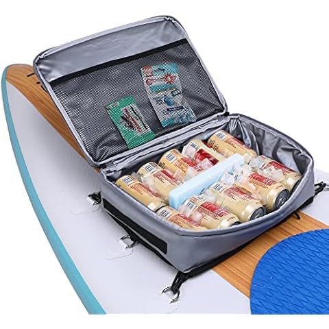 Haimont Paddle Board Accessories Cooler SUP Deck Cooler Bag for Stand-up Paddleboard, Waterproof (Grey, 10 Can) Cover