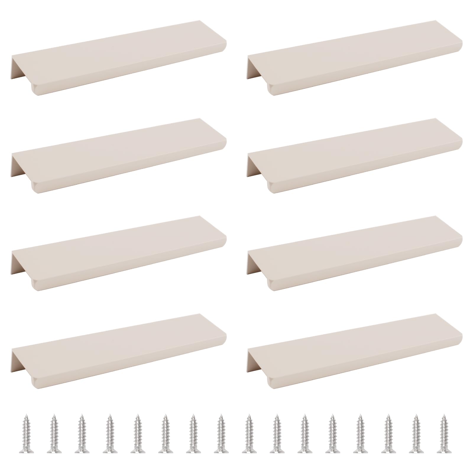 MOROBOR Juego de 8 tiradores de cajón ocultos en aleación de aluminio gris cachemir para puertas de armario de cocina, casa, 150 mm