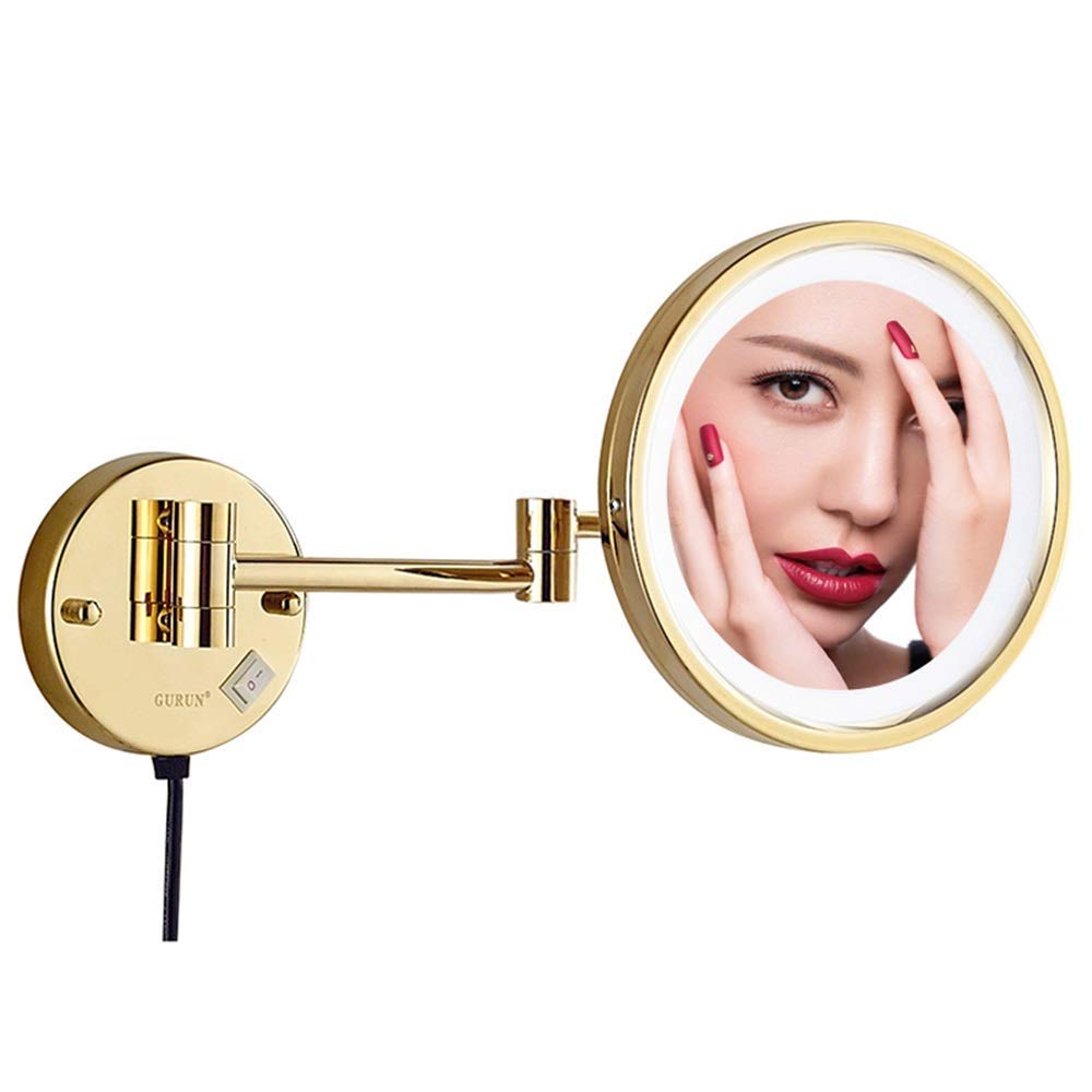 Miroir grossissant 10X mural pliant pour maquillage précis et rasage au meuble-lavabo