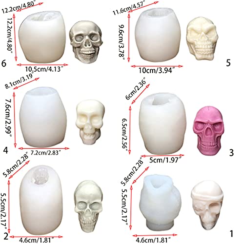 JIUYECAO Halloween-Totenkopf-Kerzenform, 30 ml, 3D-Totenkopf-Silikonform für Halloween, DIY, Kerzen, handgefertigte… – Bild 6