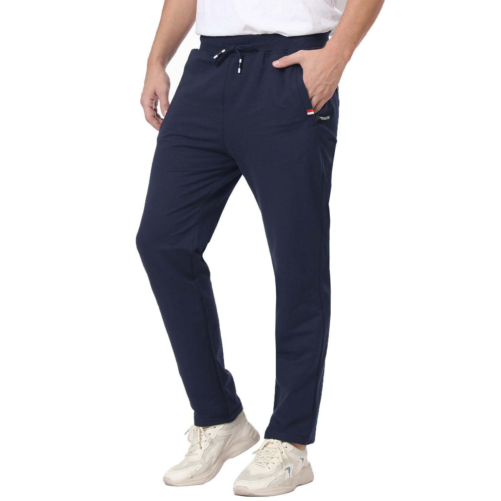 JustSun Jogginghose Herren Baumwolle Trainingshose Freizeithose mit Reißverschlusstaschen