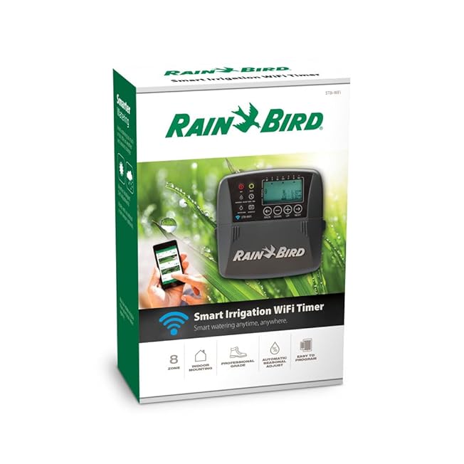 Rain Bird ST8O-2.0 Smart Indoor/Outdoor WiFi Sprinkler/Irrigation System Timer/Controller WaterSense 8-Zone/Station
