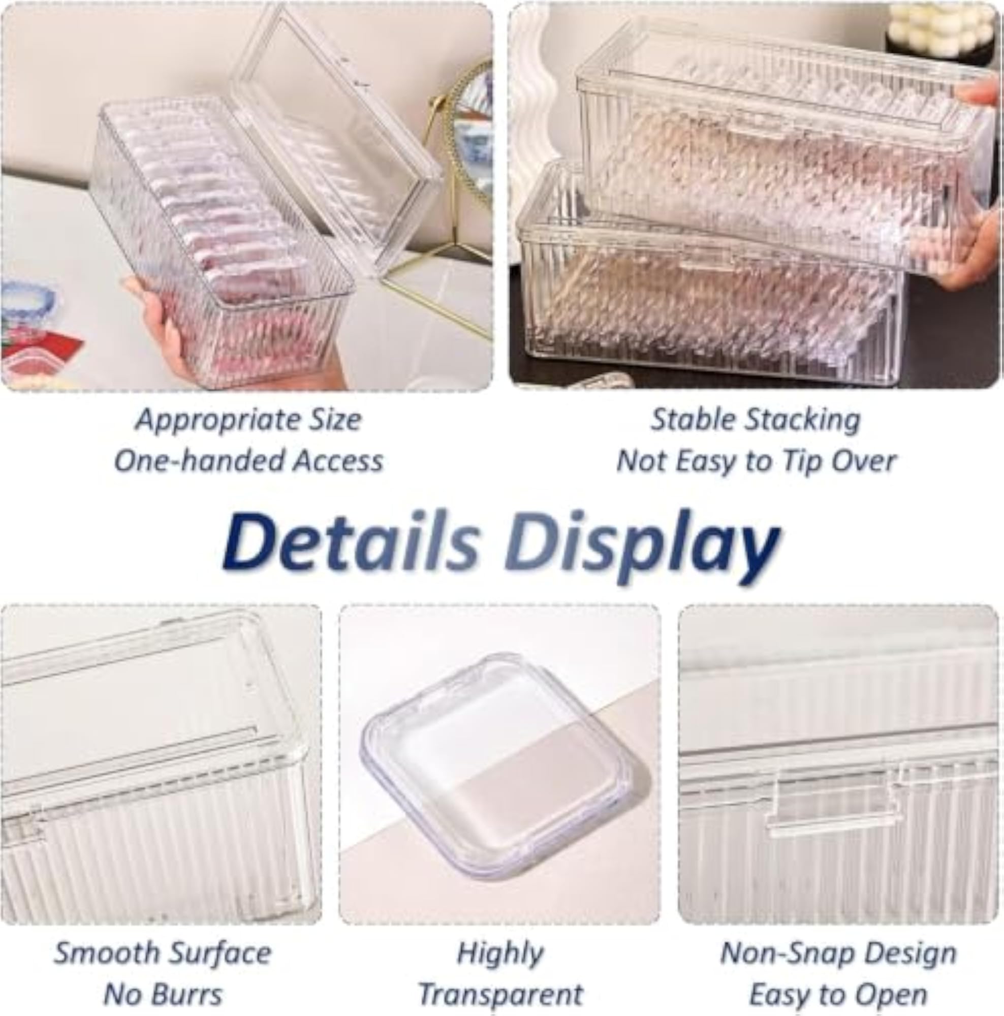 Acrylic Jewellery Storage Box 10 Pcs Set, Clear Organizer Cases