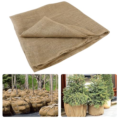 ANPHSIN 15ftx40in Natural Burlap Plant Covers Freeze Protection - Winter Frost Blankets Cloth Fabric...