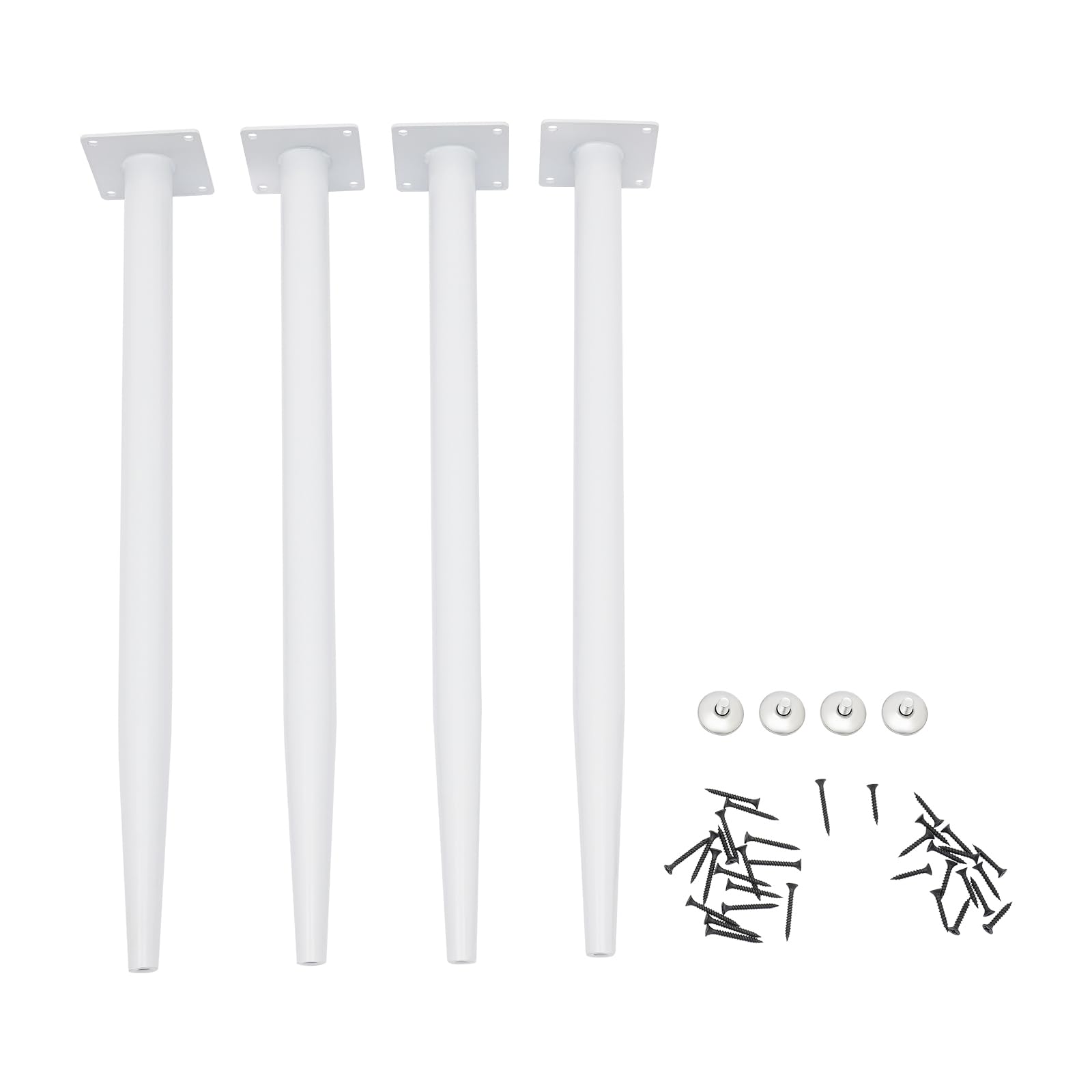 Juego de 4 patas para muebles, 55 cm, con horquilla, patas de mesa, patas de altura regulable, ideales para armarios, mesas y proyectos de bricolaje (blanco)