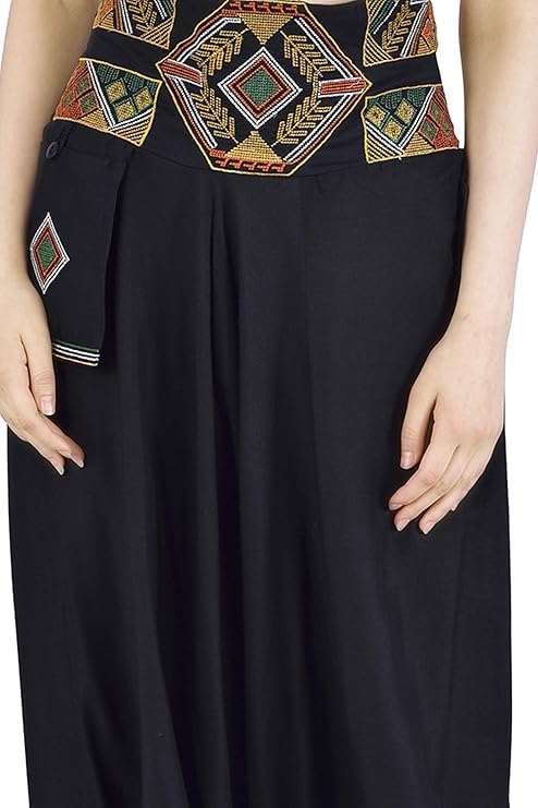 LUJOSO Women High Rise Harem Pants | Stylish Afghani Salwar | Rayon Fabric Pants Loose Fit for Yoga & Dancing | Waist Size 22 to 42 Inches, Free Size (in, Alpha, L, Regular, Black) 4