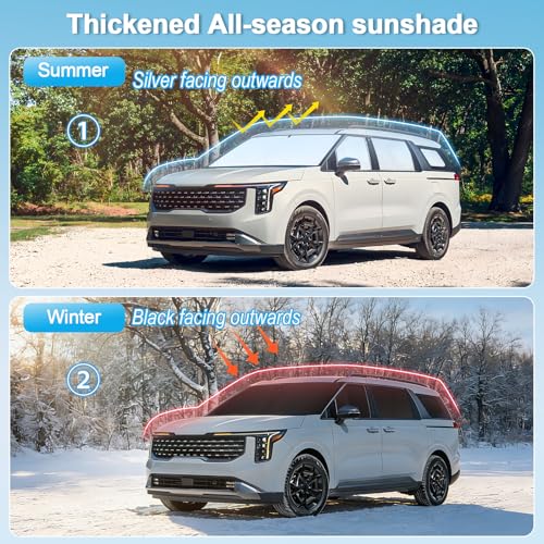 Image of KMF 8pcs Thicken Sun Shades for Mazda CX-50 Accessories 2023-2026, Custom Full Window Sunshade Car Window Covers for Windshield Side Rear, UV Block and Blackout Privacy for Car Camping Outdoor