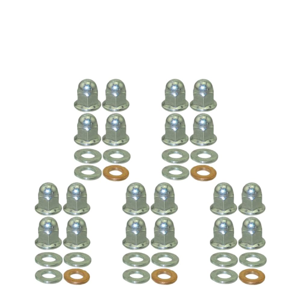 7mm Engine Head Stud Acorn Nut Set Compatible with 125cc 140cc Pit Dirt Bike ATV Quad Universal Fit Aftermarket Replacement(5 Sets)