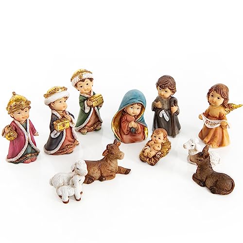 Logbuch-Verlag kleine Krippe 11-TLG. Krippenfiguren Kinderkrippe...