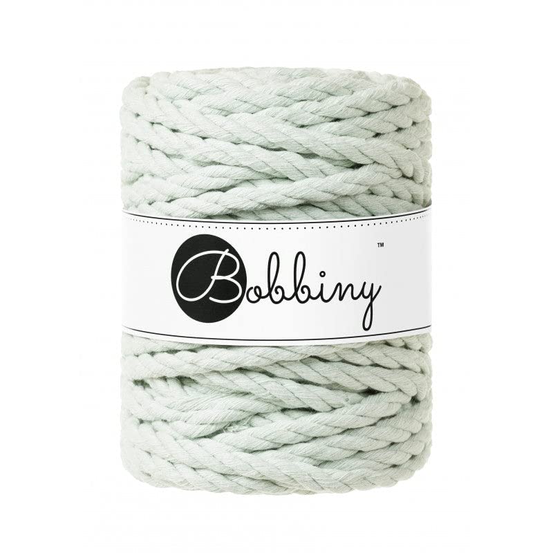 Bobbiny Cordon en macramé 3 Plis 9 mm Vert Laiteux 30 m
