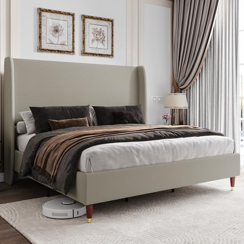 Jocisland King Upholstered Platform Bed Frame with 51.2