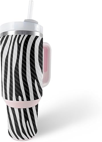 Miniatura 34 de MightySkins - Funda de fibra de carbono compatible con vaso Stanley The Quencher H2.0 FlowState de 40 onzas, bandana Acabado de fibra de carbono