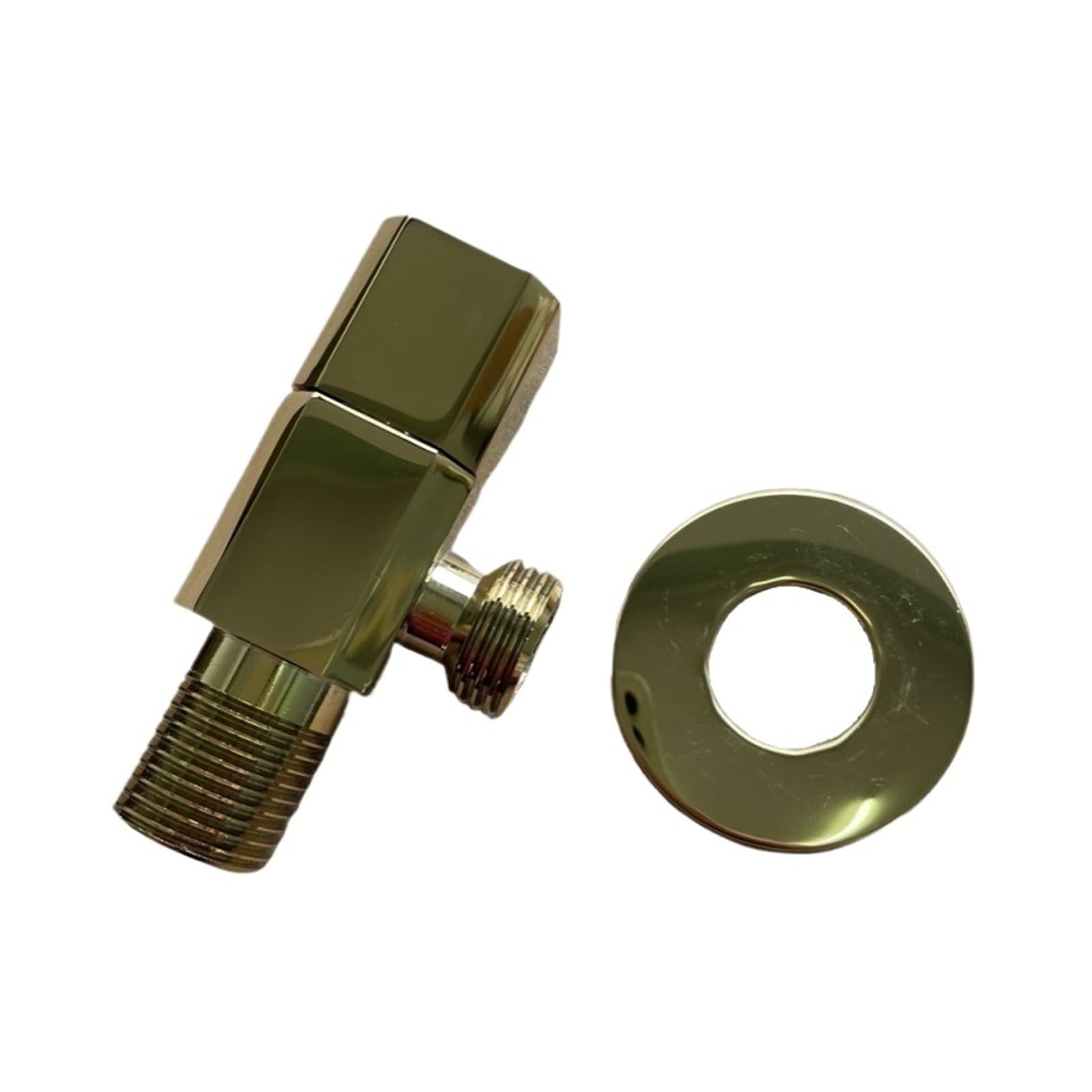 Bvhisehp Gold Octagonal Thickened Brass Plated Angle Valve G1/2 Hot Cold Water Stop Valve For Toilet Kitchen Use(Gold)