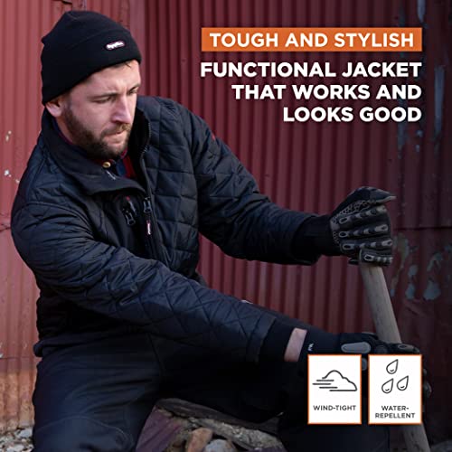 RefrigiWear Diamond Quilted Insulated Jacket with Fleece Lined Collar4