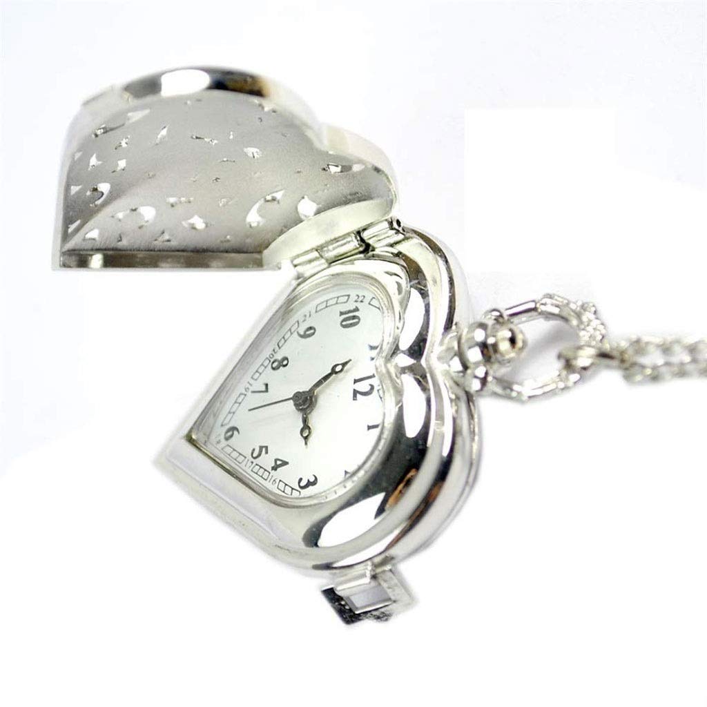 Desconocido Reloj de Bolsillo, Estilo Vintage Reloj de Bolsillo de Plata Hueca Hombres y Mujeres Grabado Creativo Reloj de Bolsillo de Trabajo Simple